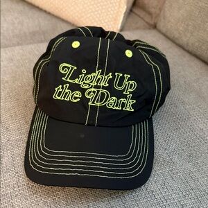 Light up the dark  Black and Green Cap (glows in dark) adjustable